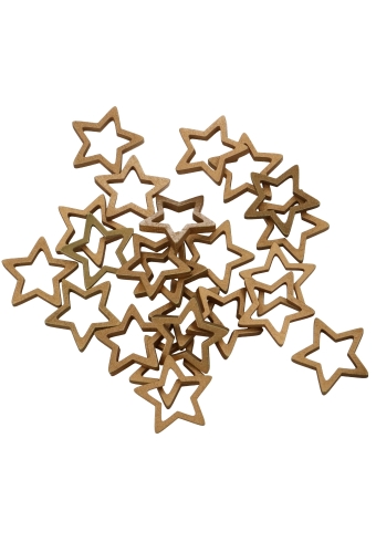 Houten Decoratie Stars Goud 3cm 100stuks