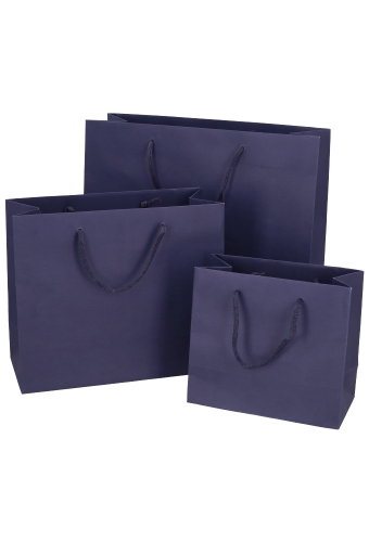 Luxe Papierentas Mat Luzon Blauw & Koord 20x10x18cm 10stuks