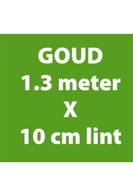 1.3 meter x 10 cm lint metallic goud