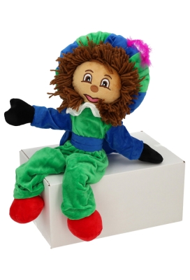 Decoratiepop Groot Velours Piet Met Pet 50cm
