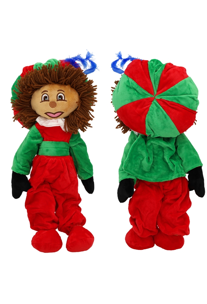 Decoratiepop Groot Velours Piet Met Pet 50cm