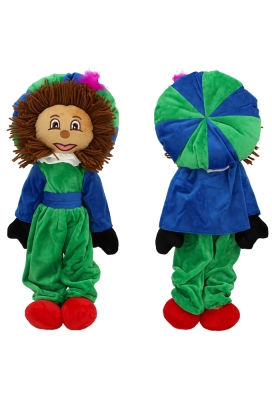 Decoratiepop Groot Velours Piet Met Pet 50cm 1stuk