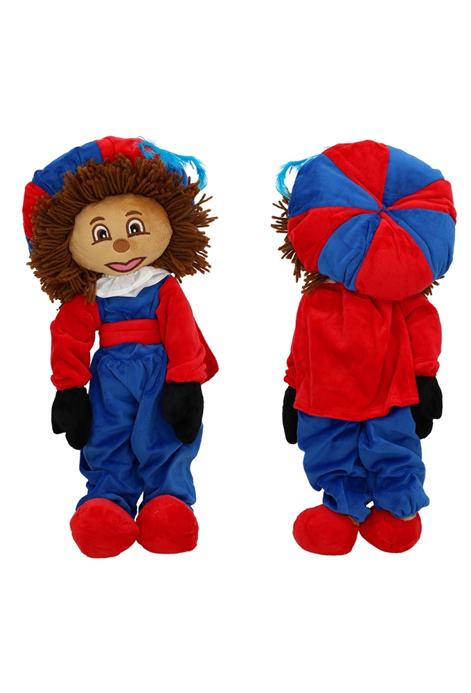 Decoratiepop Groot Velours Piet Met Pet 50cm