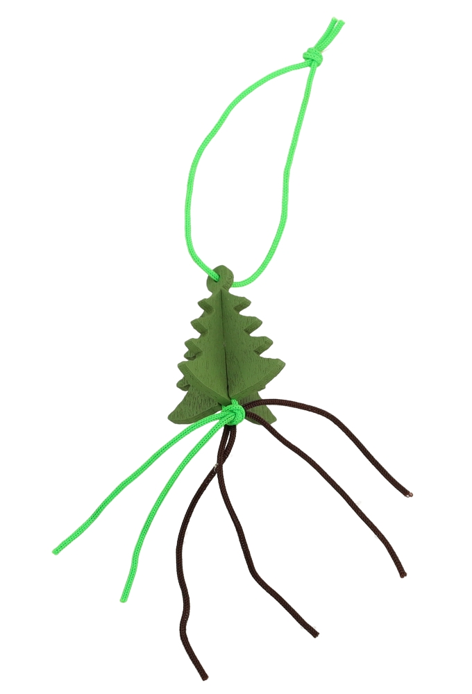 Gelukspoppetjes Kerst Boom 3D 3cm Aan Koordje 100stuks