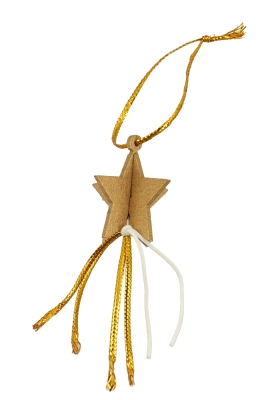 Gelukspoppetjes Kerst Sterren 3D Goud & Zilver 2.5cm Aan Koordje 100stuks