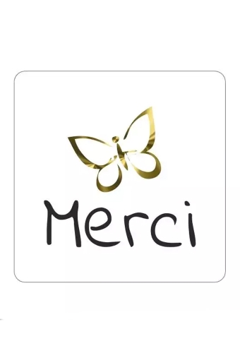 Etiketten Everyday Merci Goud Metallic 3.9x3.9cm 500stuks