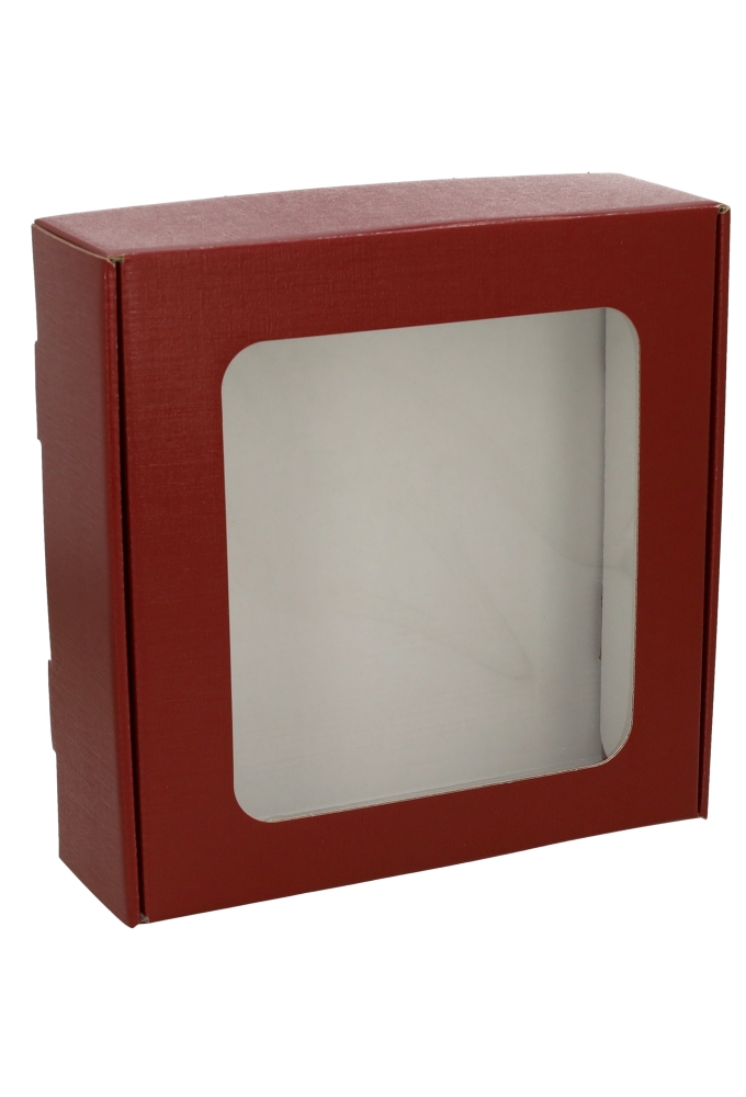 Geschenkdoos Vista Venster Bordeaux 25x25x8cm 100stuks