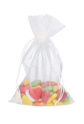 2 HALEN & 1 BETALEN Organza zakjes Ivoor Groot XXL 30x40cm 10stuks
