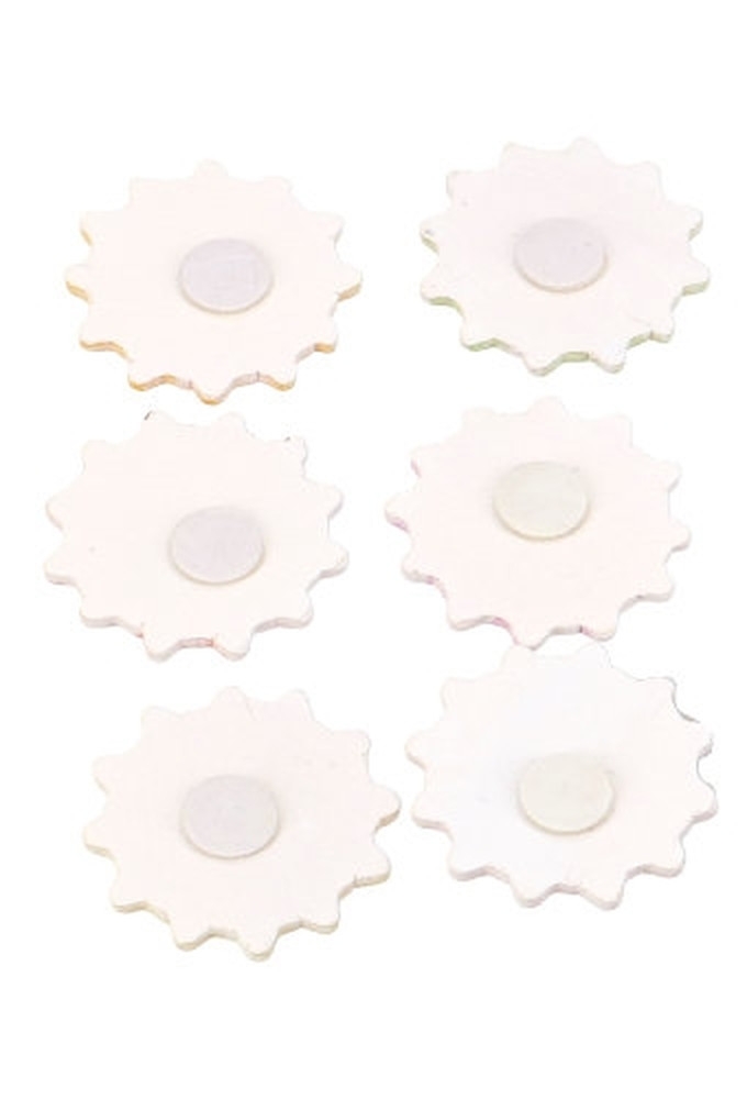 AKTIE Decoplakkers Houten Bloemetjes Assortie Met Plakker 100stuks