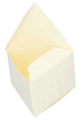 AKTIE Kadodoosje Driehoek CREME Wit 6.5x6.5x4cm 10stuks