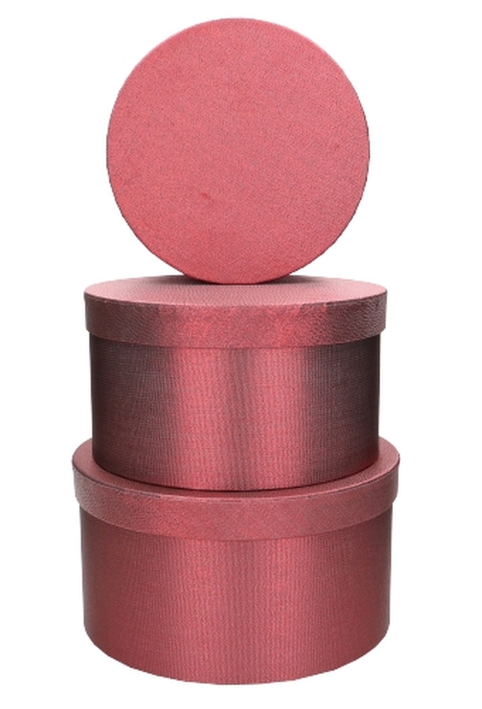 AKTIE LUXE KANT & KLARE Flowerbox Latemar Rood Metallic Rond Set 3st