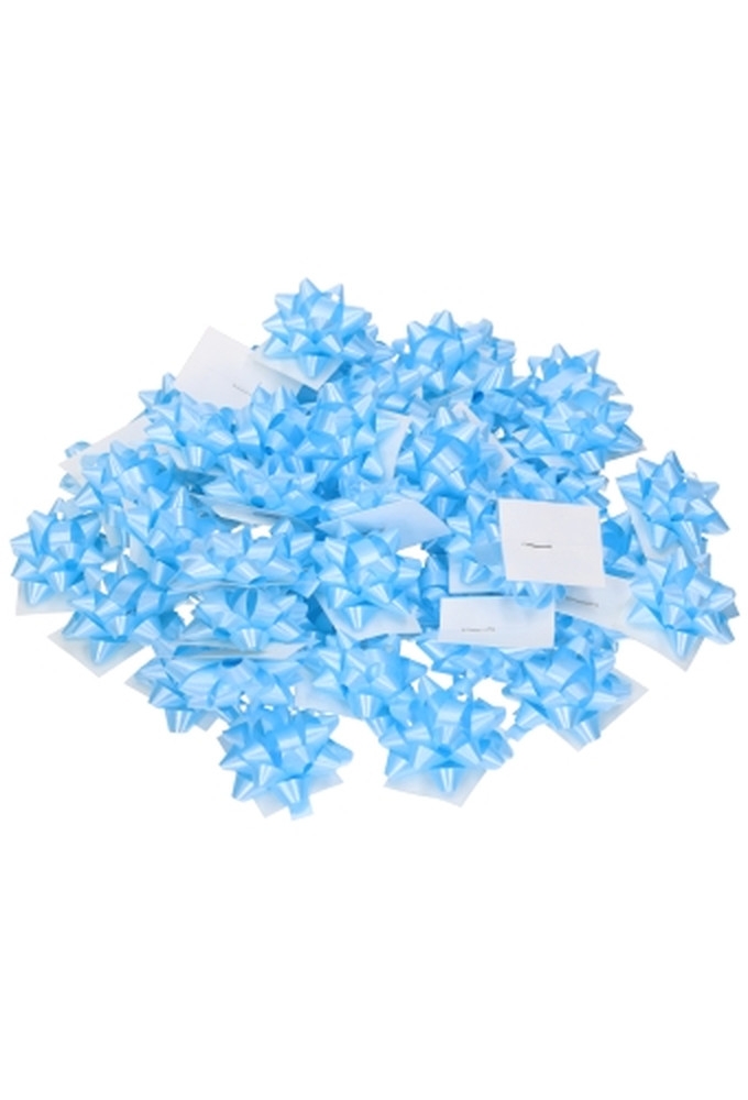 Baby Mini Bows Strik Rond 35mm Baby Blauw Met Plakker 100stuks