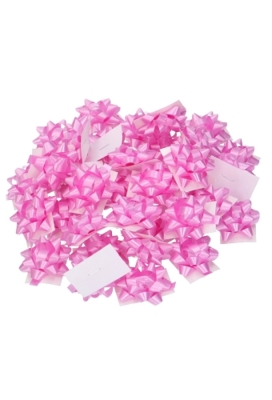 Baby Mini Bows Strik Rond 35mm Baby Roze Met Plakker 100stuks