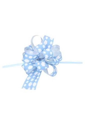 Baby Trek Strikken Blauw Met Wit Wolkje 20mm r100mm 30stuks