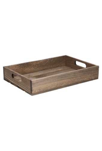 Bakje oud hout met greep 32x22x6cm 10stuks