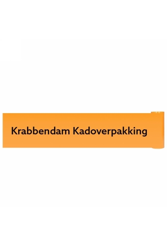 Bedrukt Openings lint Met Uw Eigen Tekst Lak Oranje 25cm x 10meter
