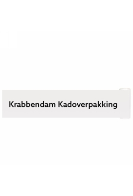 Bedrukt Openings lint Met Uw Eigen Tekst Lak Wit 25cm x 10meter
