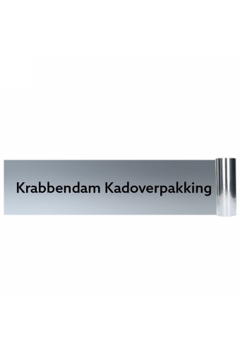 Bedrukt Openings lint Met Uw Eigen Tekst Metallic Zilver 25cm x10meter