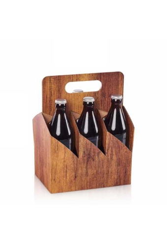 Bier Krat Timber 6 flesjes 0.5l 21x14x28cm 50stuks