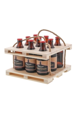 Bierverpakking Draagbare 9 Flesjes Houten Pallet Met Touw 10stuks