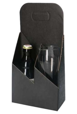 Bierverpakking Draagdoos Brugge Dikbuik Zwart voor 2 flesjes 33cl 10st