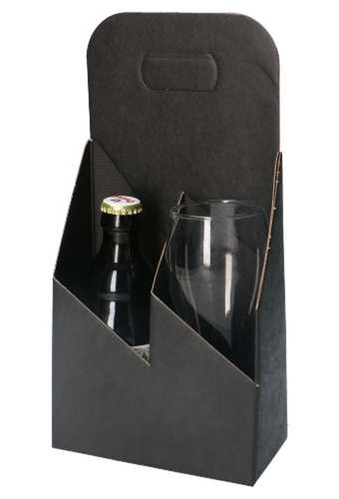Bierverpakking Draagdoos Brugge Dikbuik Zwart voor 2 flesjes 33cl 10st