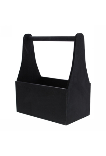 Bierverpakking Rechthoekig Bakje & handvat zwart 21x12.5x25.5cm 12st