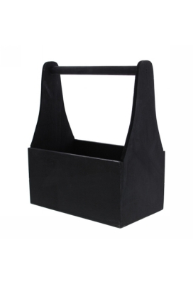 Bierverpakking Rechthoekig Bakje & handvat zwart 21x12.5x25.5cm 12st