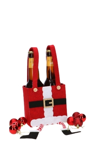 Bierverpakking Santa Met Voetjes 2 Flesjes Bier 11x7.5x24cm 1stuks
