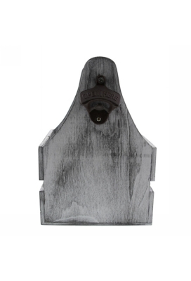 Bierverpakking Vierkante 4 Fles & Flesopener grijs 21.5x19.5x27cm 12st