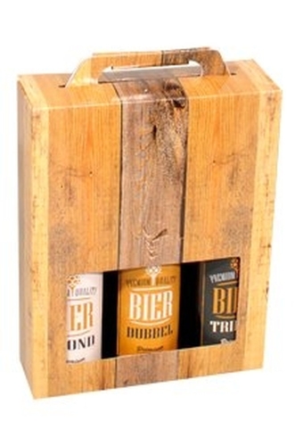 Bierverpakking Wood voor 3 flesjes Bier 33cl FSC® 50stuks