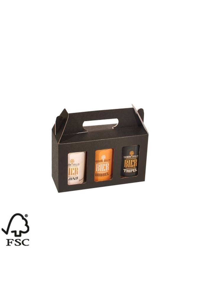 Bierverpakking Zwart Voor 3x 33cl Blikjes FSC® 50stuks