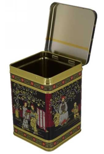 Blikken Black jap Square 500gram 10.2x10.2x14.6cm 12stuks