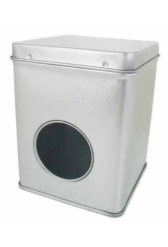Blikken Blanco Met Venster 100gram 7.5x7.5x9.5cm 12stuks