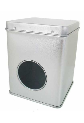 Blikken Blanco Met Venster 100gram 7.5x7.5x9.5cm 12stuks
