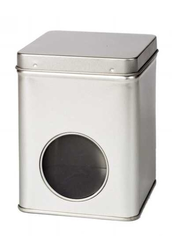 Blikken Blanco Met Venster 200gram 8.8x8.8x11.5cm 12stuks
