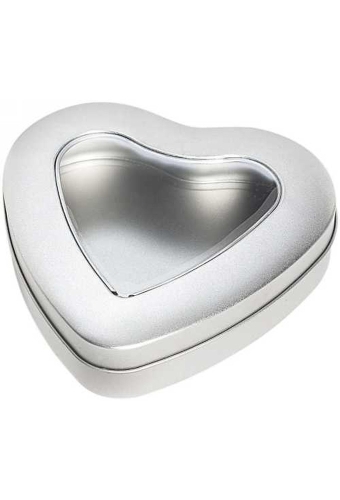 Blikken Blanco Met Venster Hart 12.2x12.7x2.8cm 12stuks
