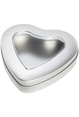 Blikken Blanco Met Venster Hart 12.2x12.7x2.8cm 12stuks