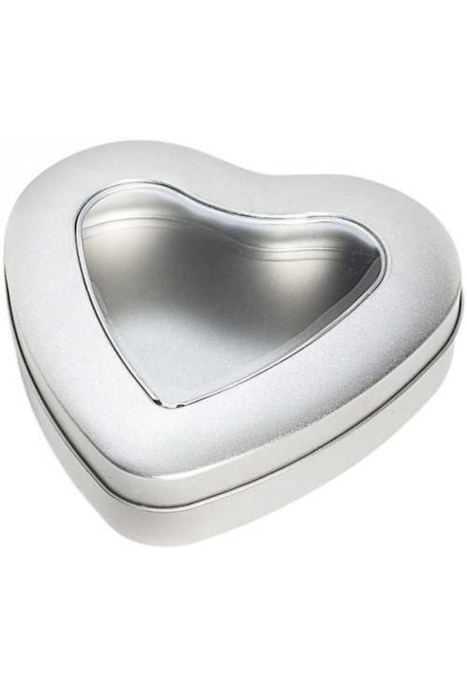 Blikken Blanco Met Venster Hart 12.2x12.7x2.8cm 12stuks