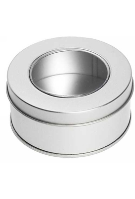 Blikken Blanco Met Venster Rond 8.6x4cm 12stuks