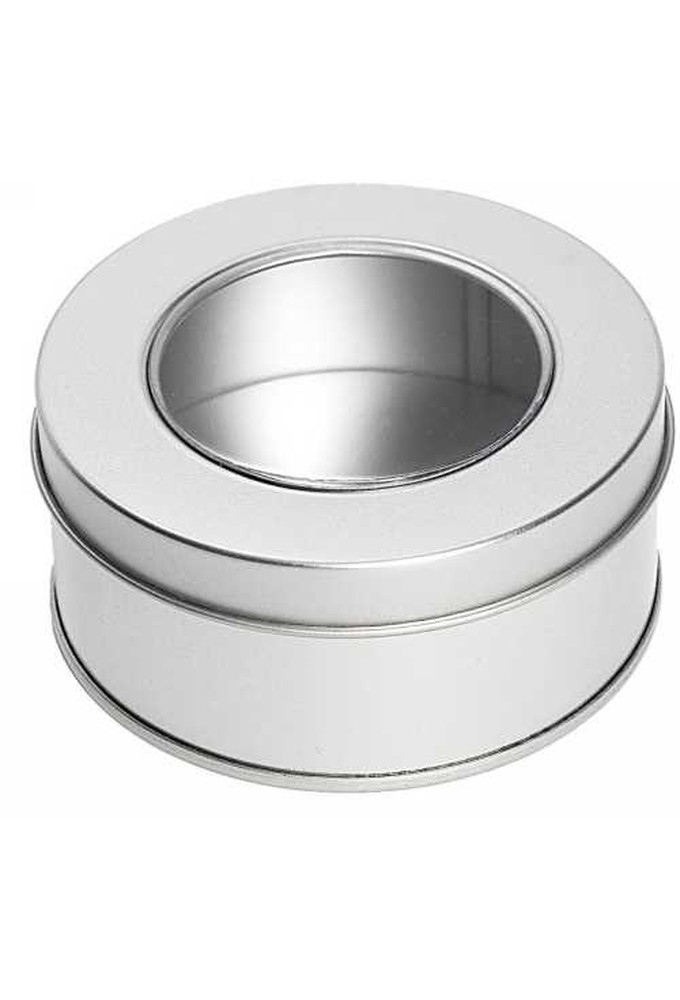 Blikken Blanco Met Venster Rond 8.6x4cm 12stuks