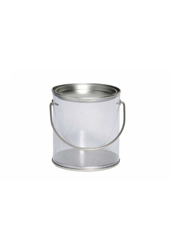 Blikken Blanco Snoepblikje Met Venster Rond r8.5x9.1cm 12stuks