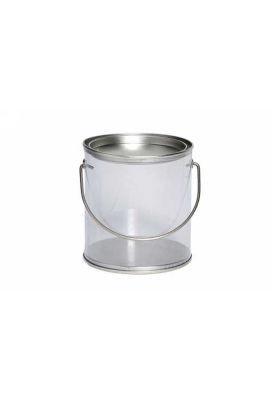 Blikken Blanco Snoepblikje Met Venster Rond r8.5x9.1cm 12stuks