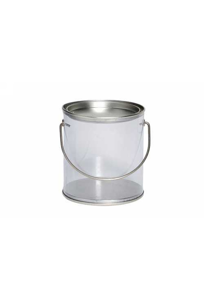 Blikken Blanco Snoepblikje Met Venster Rond r8.5x9.1cm 12stuks
