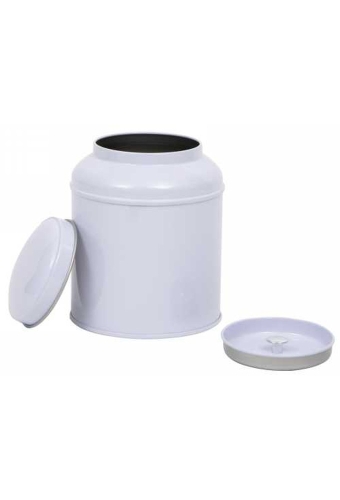Blikken Blanco Wit r10x13cm 12stuks met extra deksel