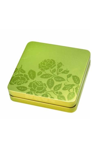 Blikken Goude Roos Vierkant 14.8x14.8x3.6cm 12stuks