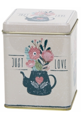 Blikken Just Love 100gram 7.5x7.5x9.5cm 12stuks