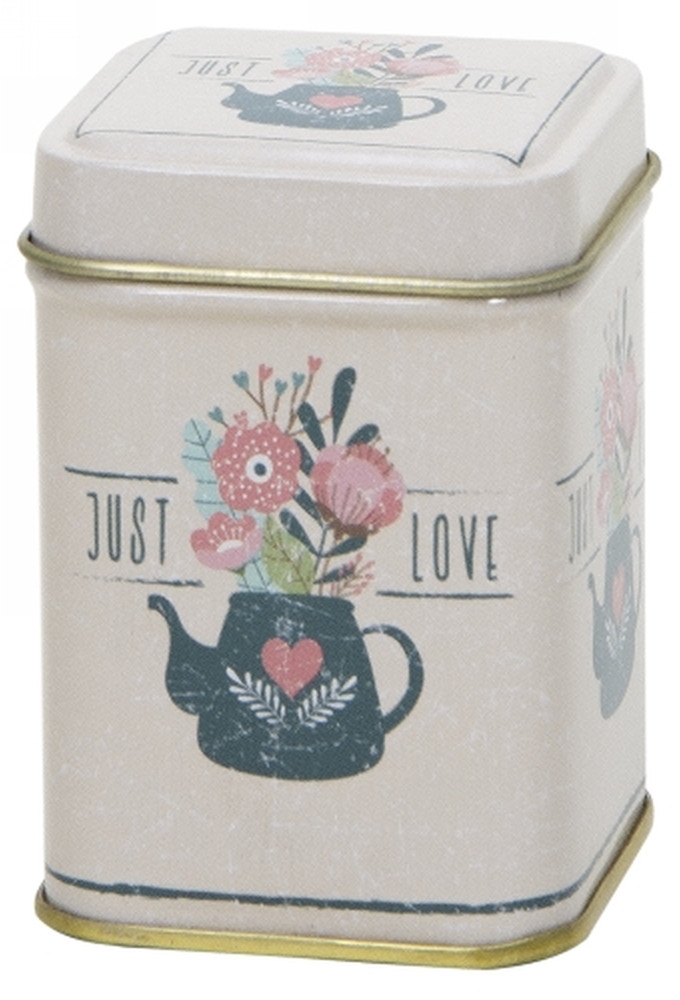 Blikken Just Love vierkant 25 gram 4.4x4.4x6.4cm 24stuks