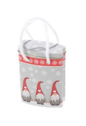 Blikken Kerstkabouter Ovaal 8.6x4.6x12cm 24stuks