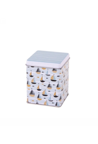 Blikken Maritime vierkant 100gram 7.5x7.5x9.5cm 12stuks
